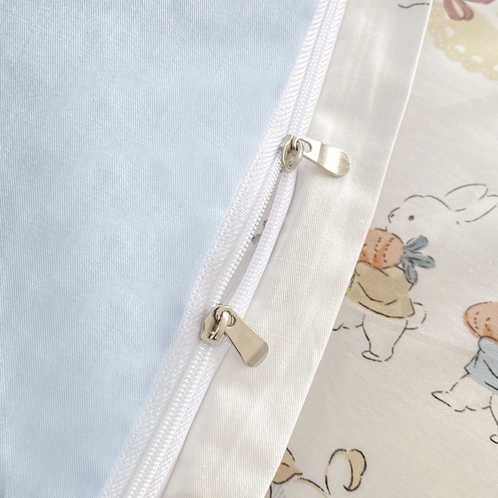 91家纺网 家纺一手货源 找家纺 宇彬家纺 2026直播新款13372A类全棉纯棉印花床单床笠款四件套和单被套喷气清新简约 维西兔