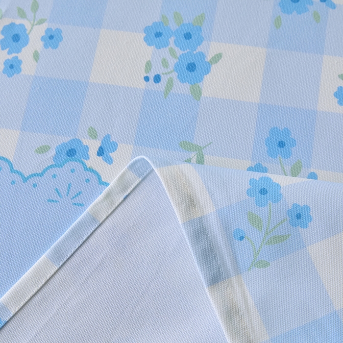 91家纺网 家纺一手货源 找家纺 大元 2026新款全棉纯棉老粗布凉席席子单床单 床单单件 蓝格苍兰