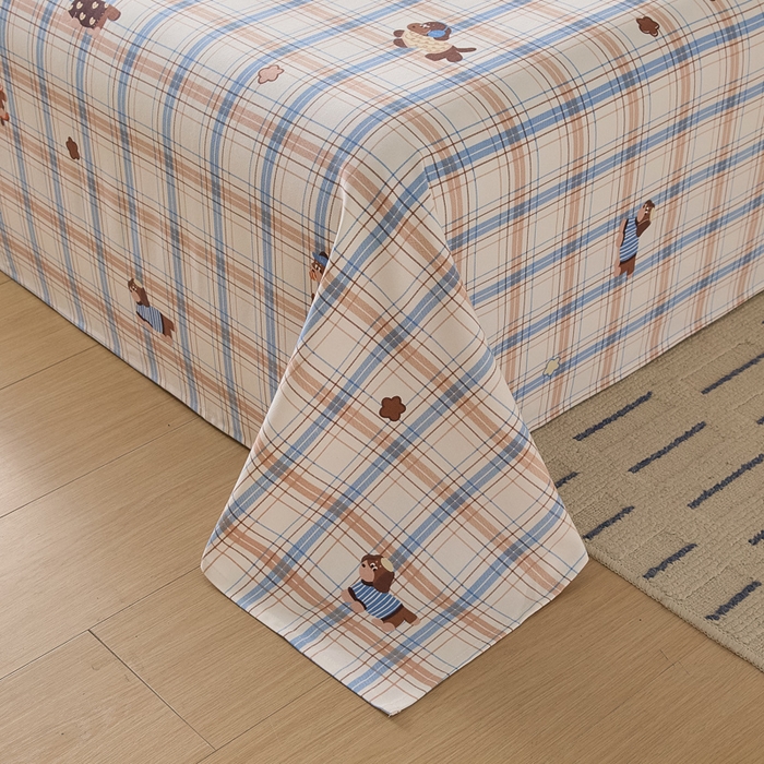 91家纺网 家纺一手货源 找家纺 大元 2026新款全棉纯棉老粗布凉席席子单床单 床单单件 奶萌腊肠狗