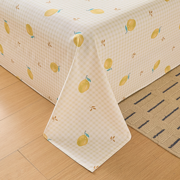 91家纺网 家纺一手货源 找家纺 大元 2026新款全棉纯棉老粗布凉席席子单床单 床单单件 夏日柠檬