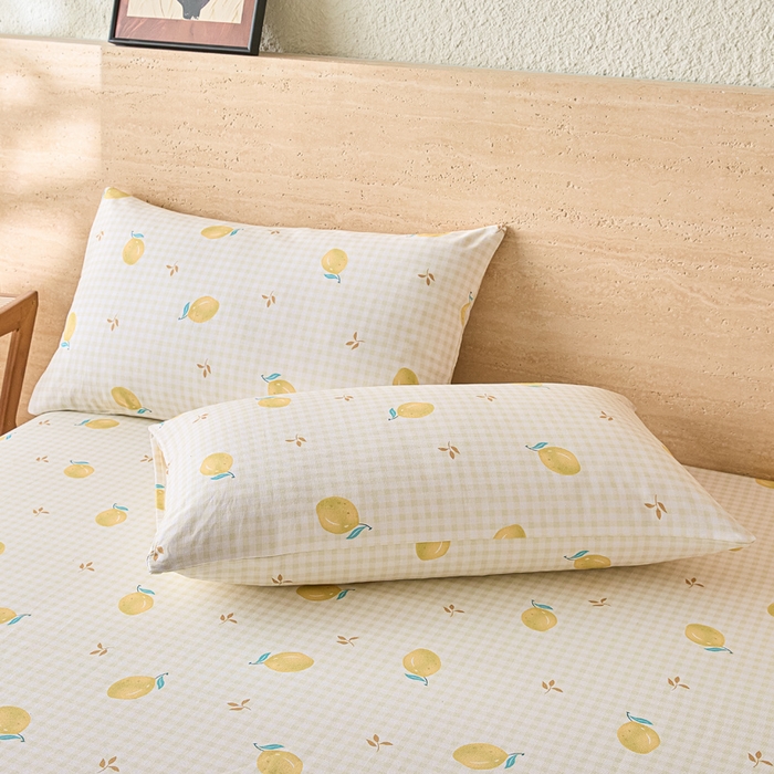 91家纺网 家纺一手货源 找家纺 大元 2026新款全棉纯棉老粗布凉席席子单床单 床单单件 夏日柠檬