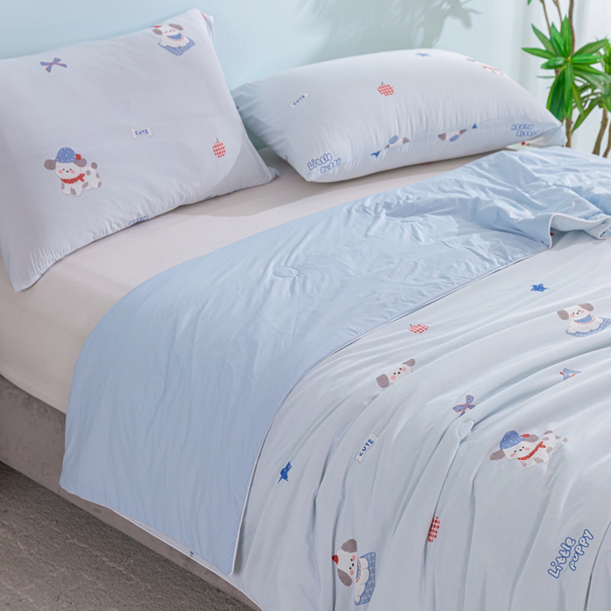 91家纺网 家纺一手货源 找家纺 漫仙阁家纺 2026年新款印花凉感丝夏被空调被学生夏凉被 皮皮