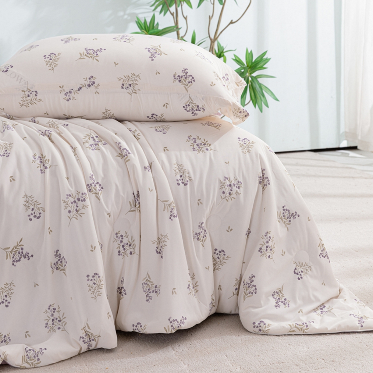 91家纺网 家纺一手货源 找家纺 漫仙阁家纺 2026年新款印花凉感丝夏被空调被学生夏凉被 莫奈花园