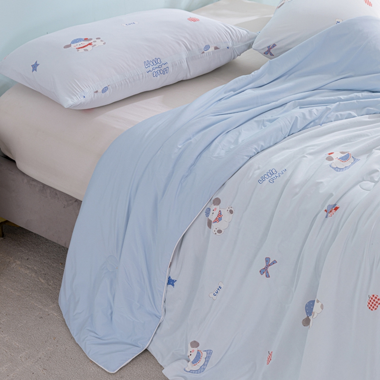 91家纺网 家纺一手货源 找家纺 漫仙阁家纺 2026年新款印花凉感丝夏被空调被学生夏凉被 皮皮