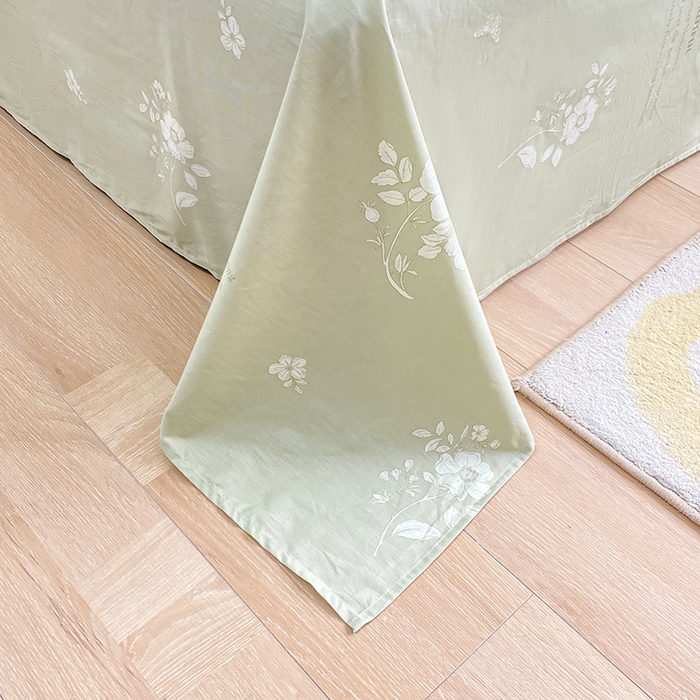 91家纺网 家纺一手货源 找家纺 宇彬家纺 2026直播新款13372A类全棉纯棉印花床单床笠款四件套和单被套喷气清新简约 翰墨飘香