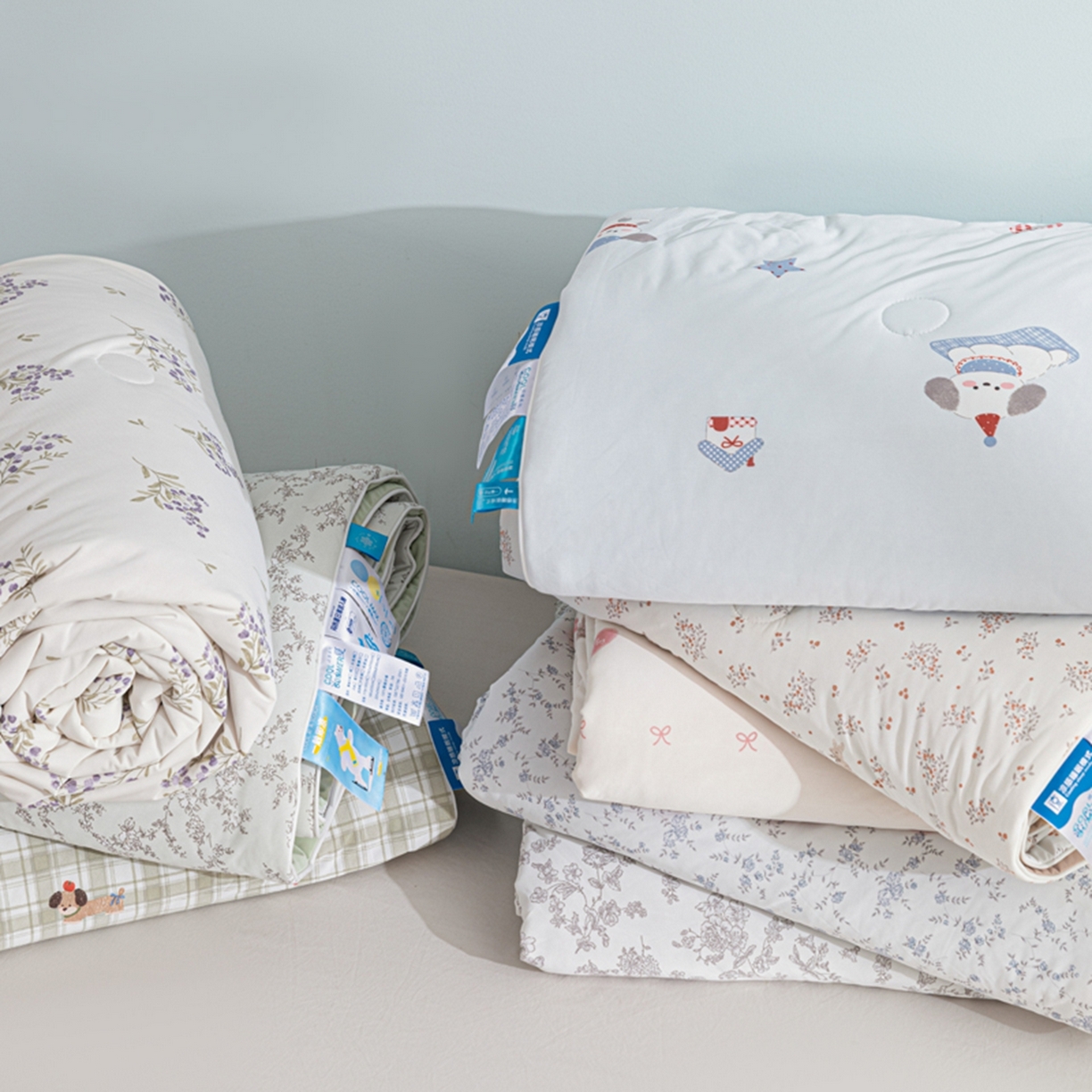 91家纺网 家纺一手货源 找家纺 漫仙阁家纺 2026年新款印花凉感丝夏被空调被学生夏凉被 组合图仅供展示不可下单