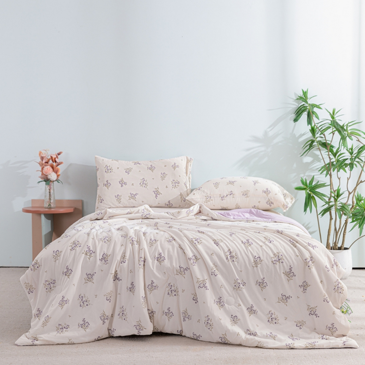 91家纺网 家纺一手货源 找家纺 漫仙阁家纺 2026年新款印花凉感丝夏被空调被学生夏凉被 莫奈花园