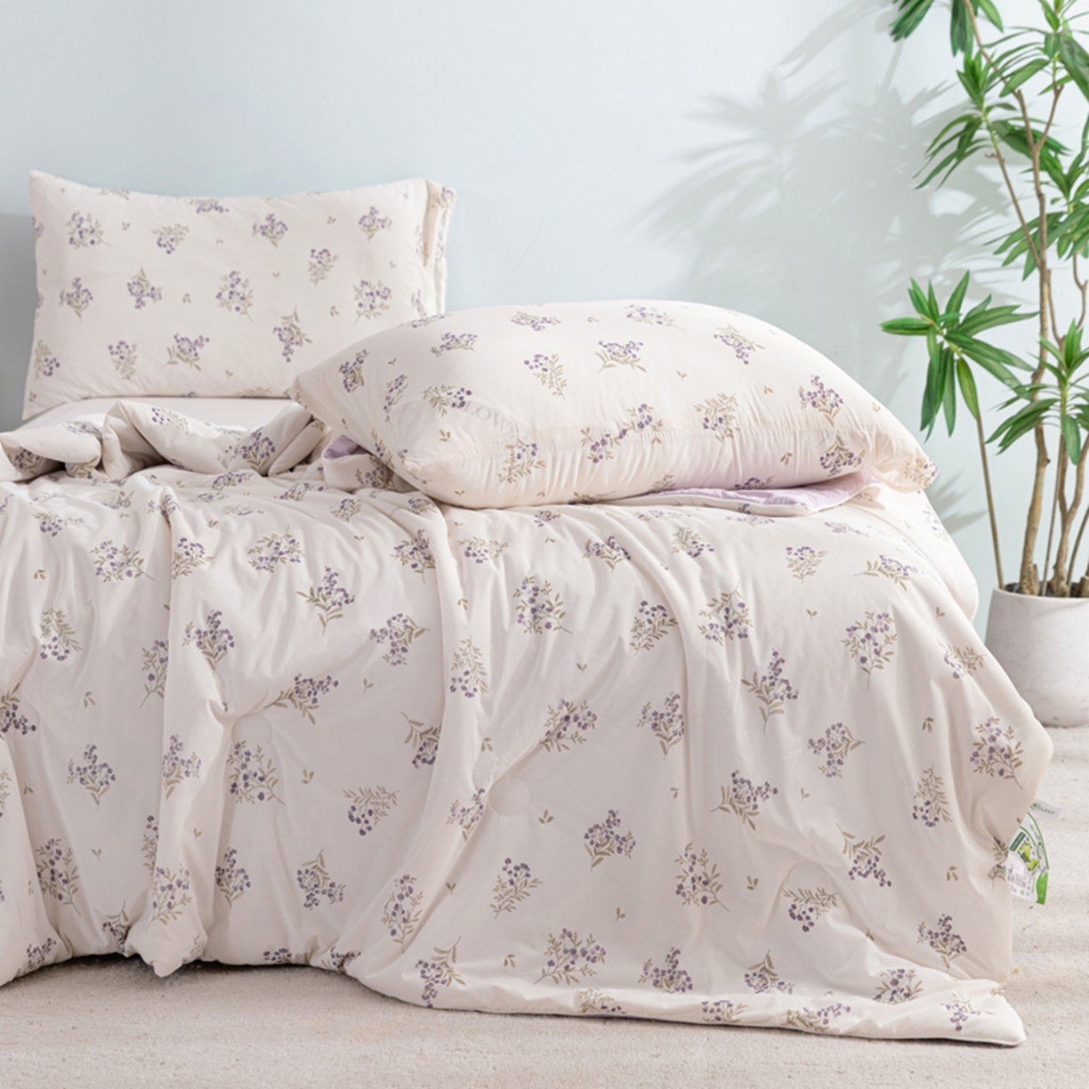 91家纺网 家纺一手货源 找家纺 漫仙阁家纺 2026年新款印花凉感丝夏被空调被学生夏凉被 莫奈花园