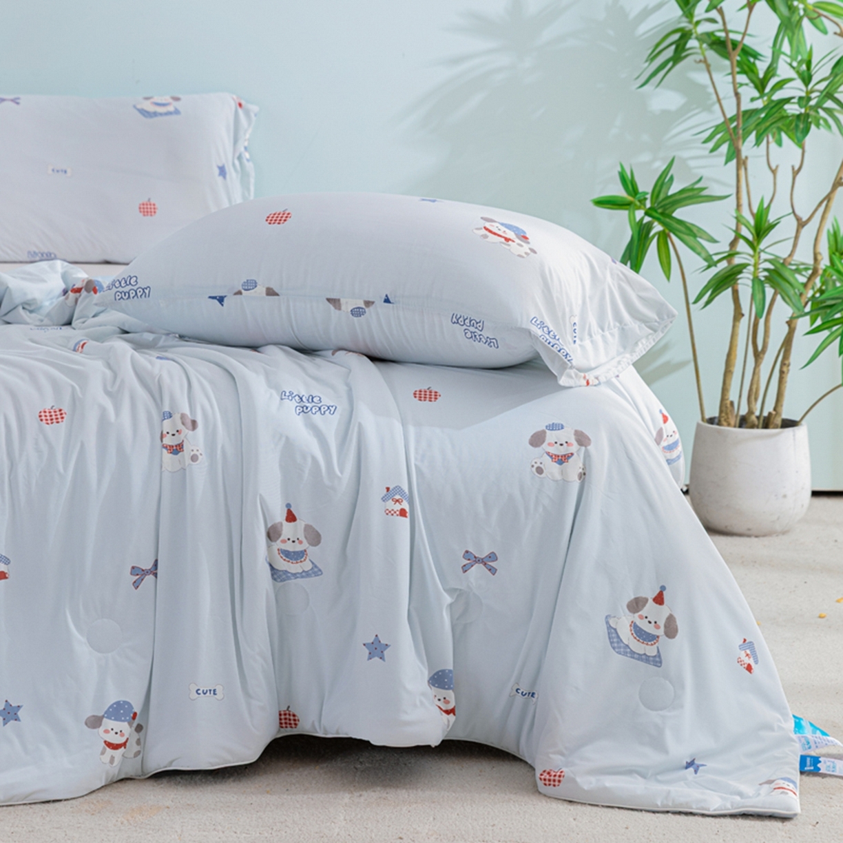 91家纺网 家纺一手货源 找家纺 漫仙阁家纺 2026年新款印花凉感丝夏被空调被学生夏凉被 皮皮