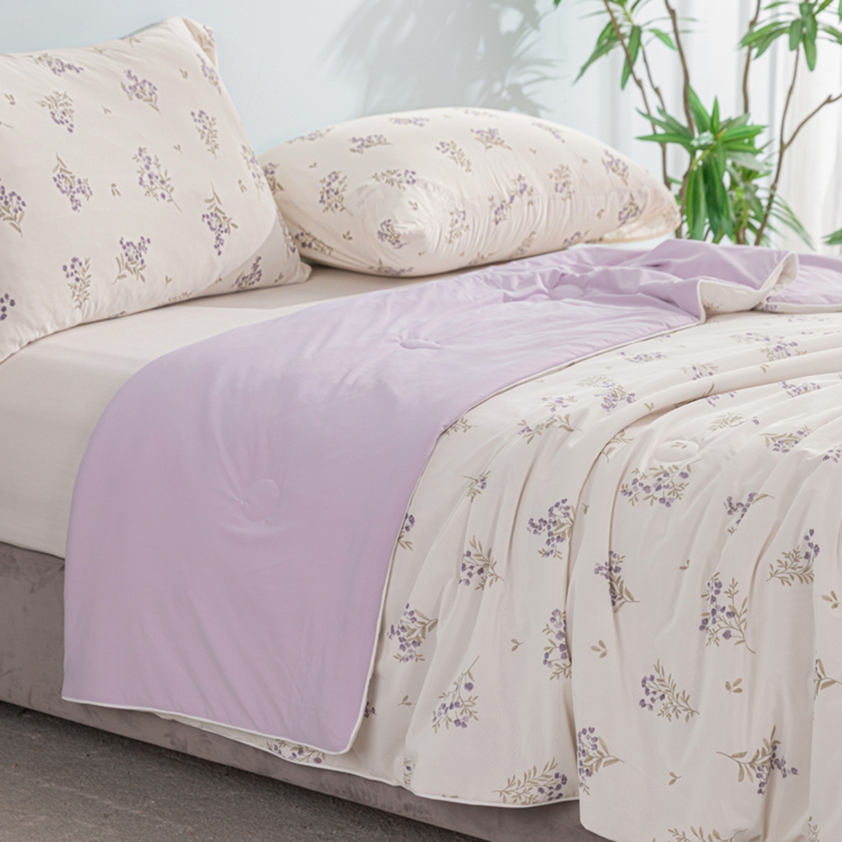 91家纺网 家纺一手货源 找家纺 漫仙阁家纺 2026年新款印花凉感丝夏被空调被学生夏凉被 莫奈花园