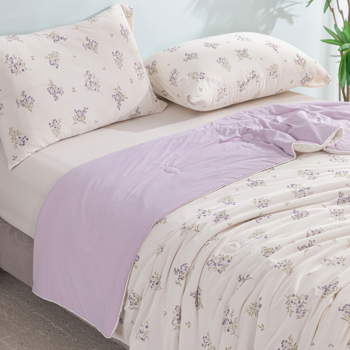 91家纺网 家纺一手货源 找家纺 漫仙阁家纺 2026年新款印花凉感丝夏被空调被学生夏凉被 莫奈花园