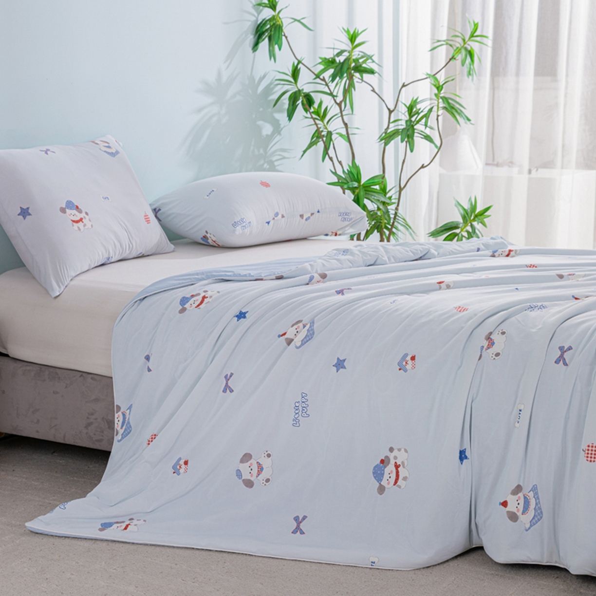 91家纺网 家纺一手货源 找家纺 漫仙阁家纺 2026年新款印花凉感丝夏被空调被学生夏凉被 皮皮