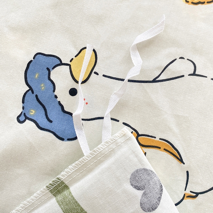 91家纺网 家纺一手货源 找家纺 宇彬家纺 2026直播新款13372A类全棉纯棉印花床单床笠款四件套和单被套喷气清新简约 萌宠乐园