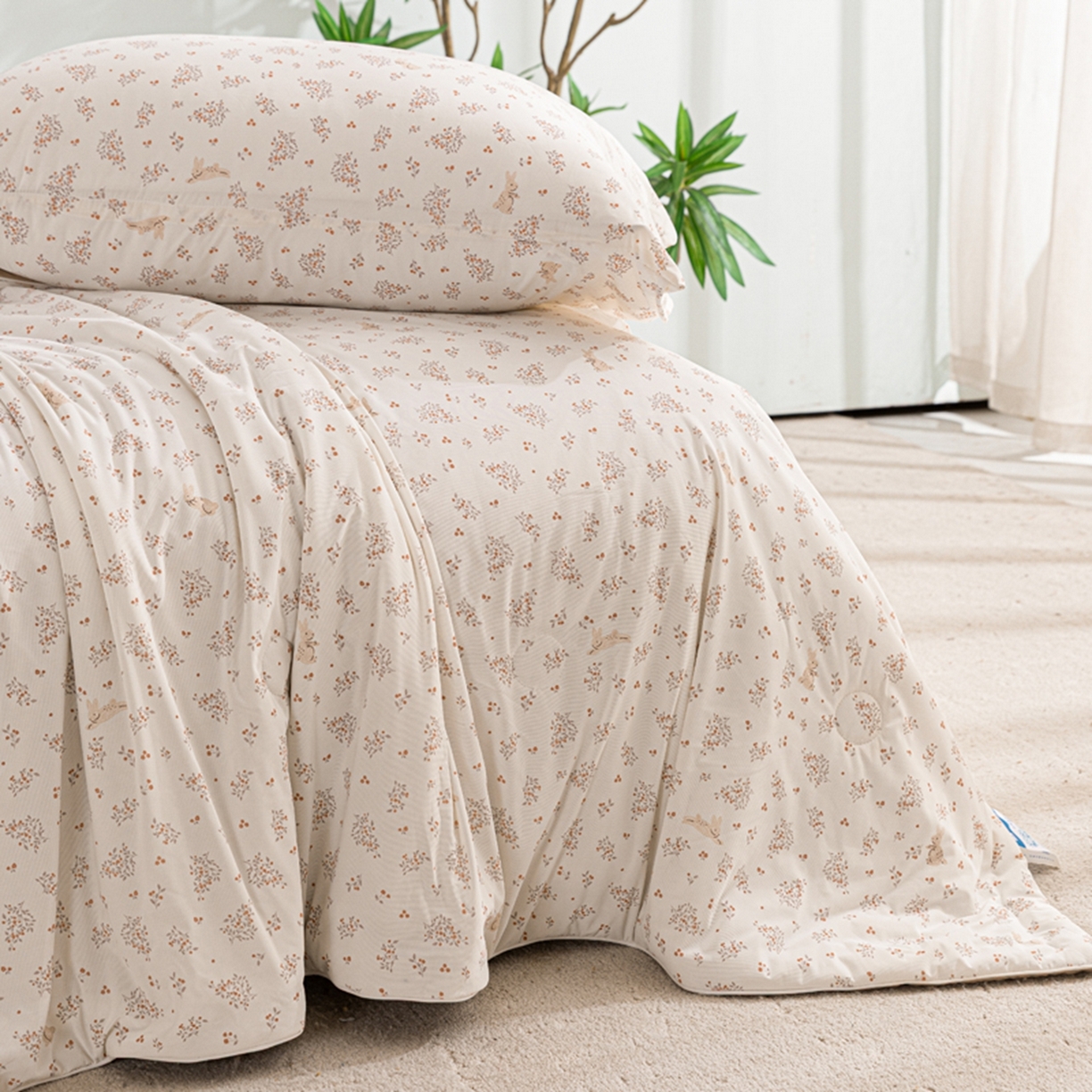 91家纺网 家纺一手货源 找家纺 漫仙阁家纺 2026年新款印花凉感丝夏被空调被学生夏凉被 清怡