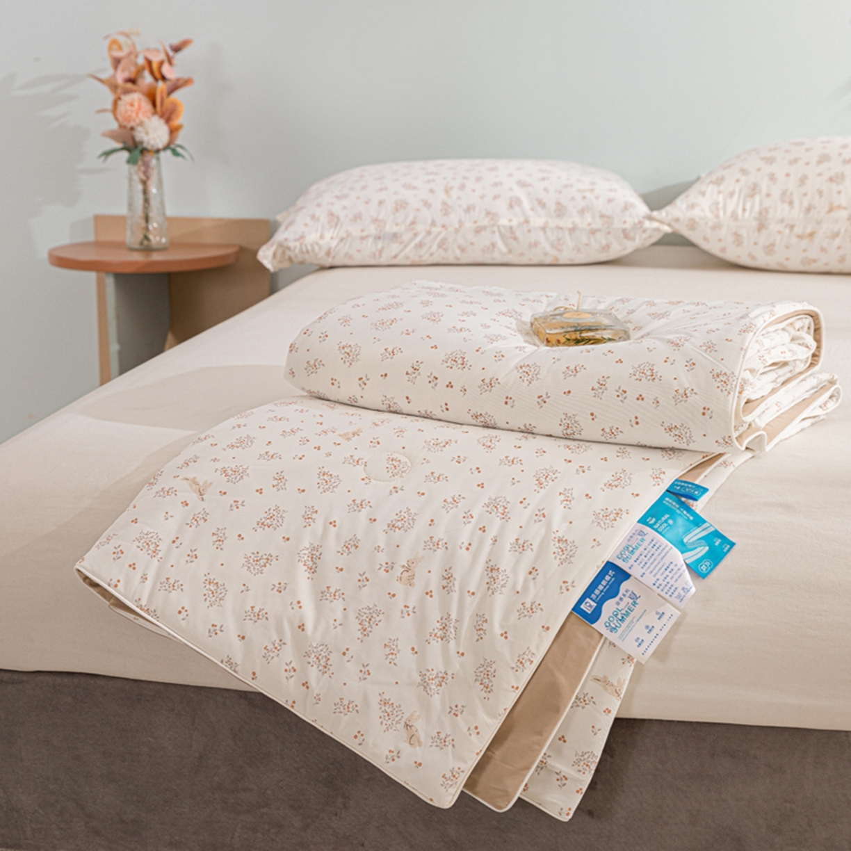 漫仙阁家纺 2026年新款印花凉感丝夏被空调被学生夏凉被 清怡