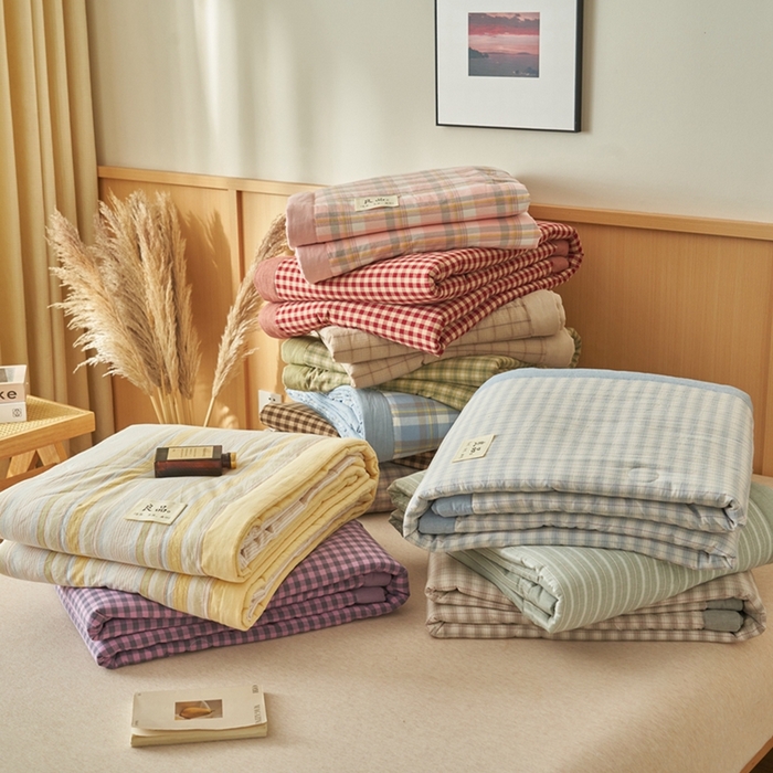 91家纺网 家纺一手货源 找家纺 （总）简如 2026新款全棉纯棉色织水洗棉棉花空调被夏凉被