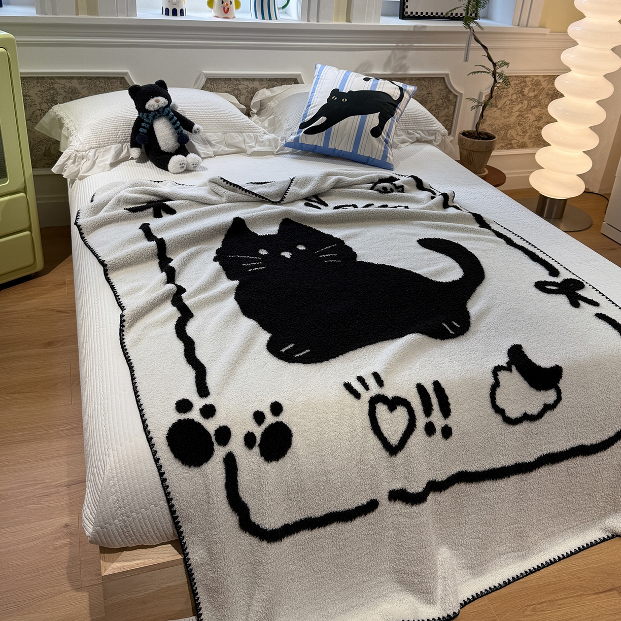 91家纺网 家纺一手货源 找家纺 （总）曼町家居 2026新款针织半边绒贝壳边盖毯毯子