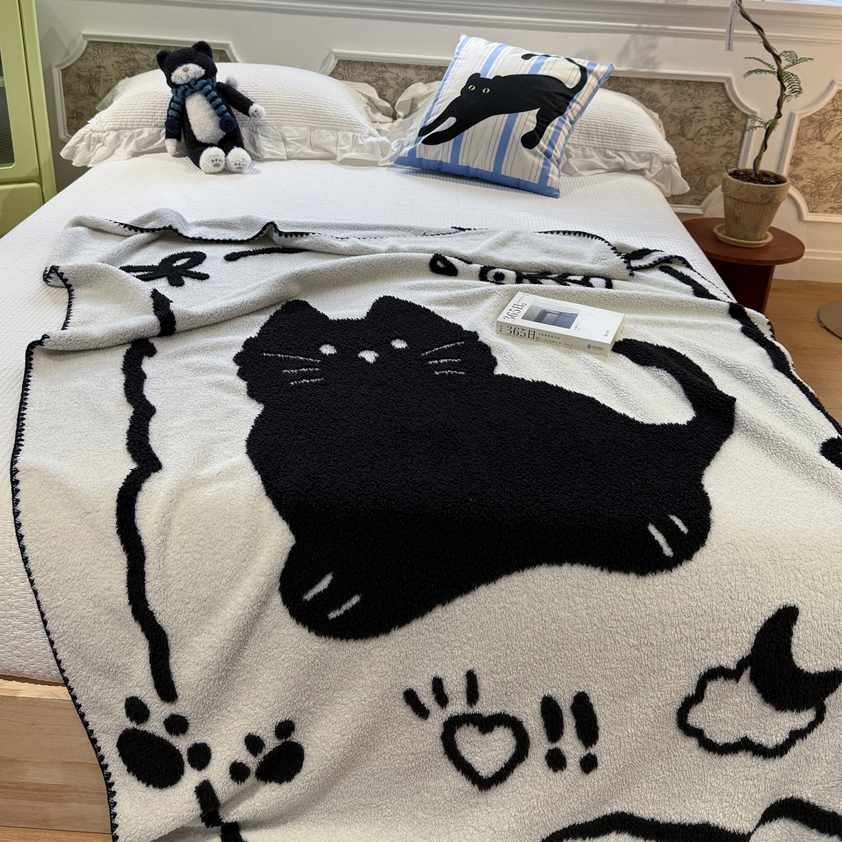 91家纺网 家纺一手货源 找家纺 （总）曼町家居 2026新款针织半边绒贝壳边盖毯毯子