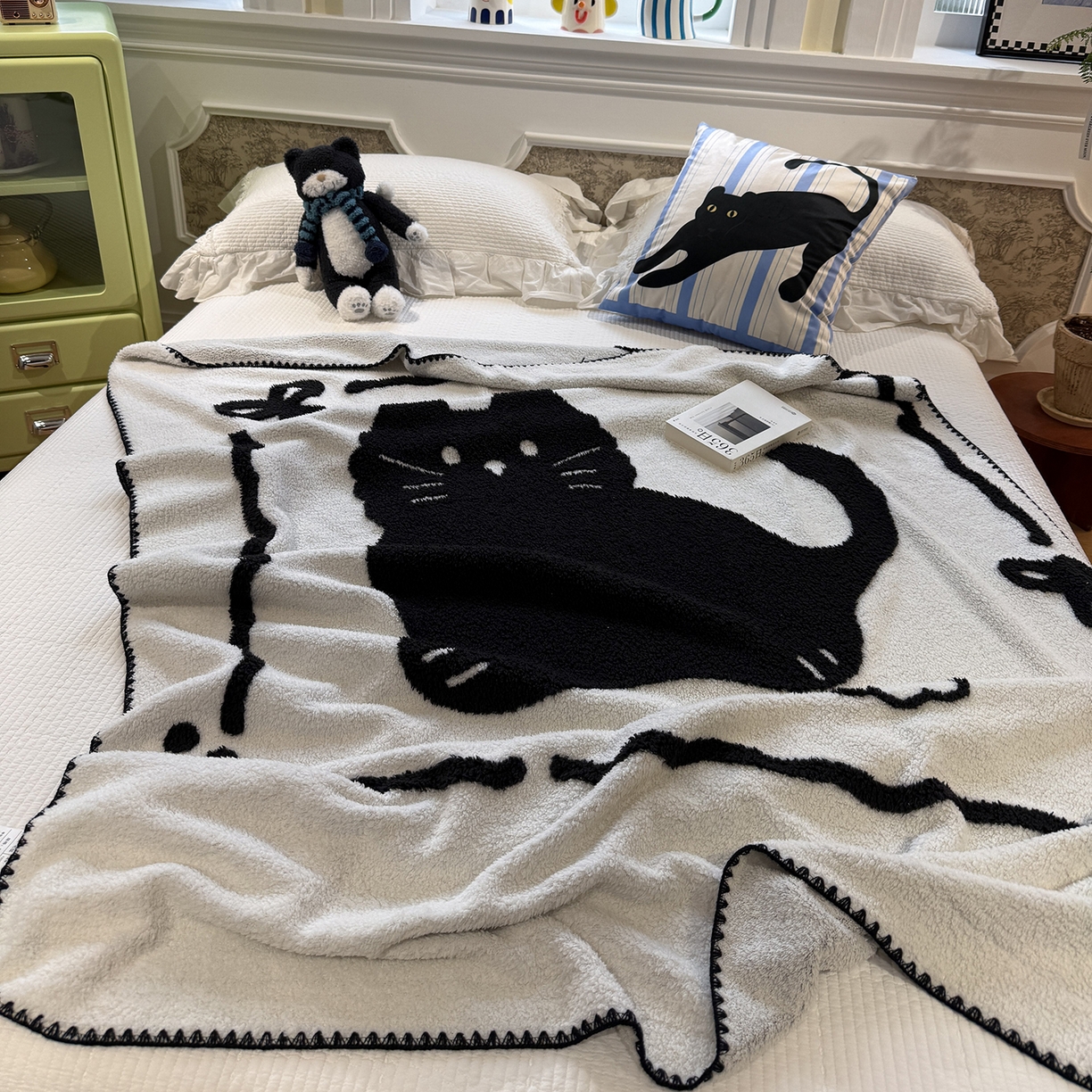 91家纺网 家纺一手货源 找家纺 （总）曼町家居 2026新款针织半边绒贝壳边盖毯毯子