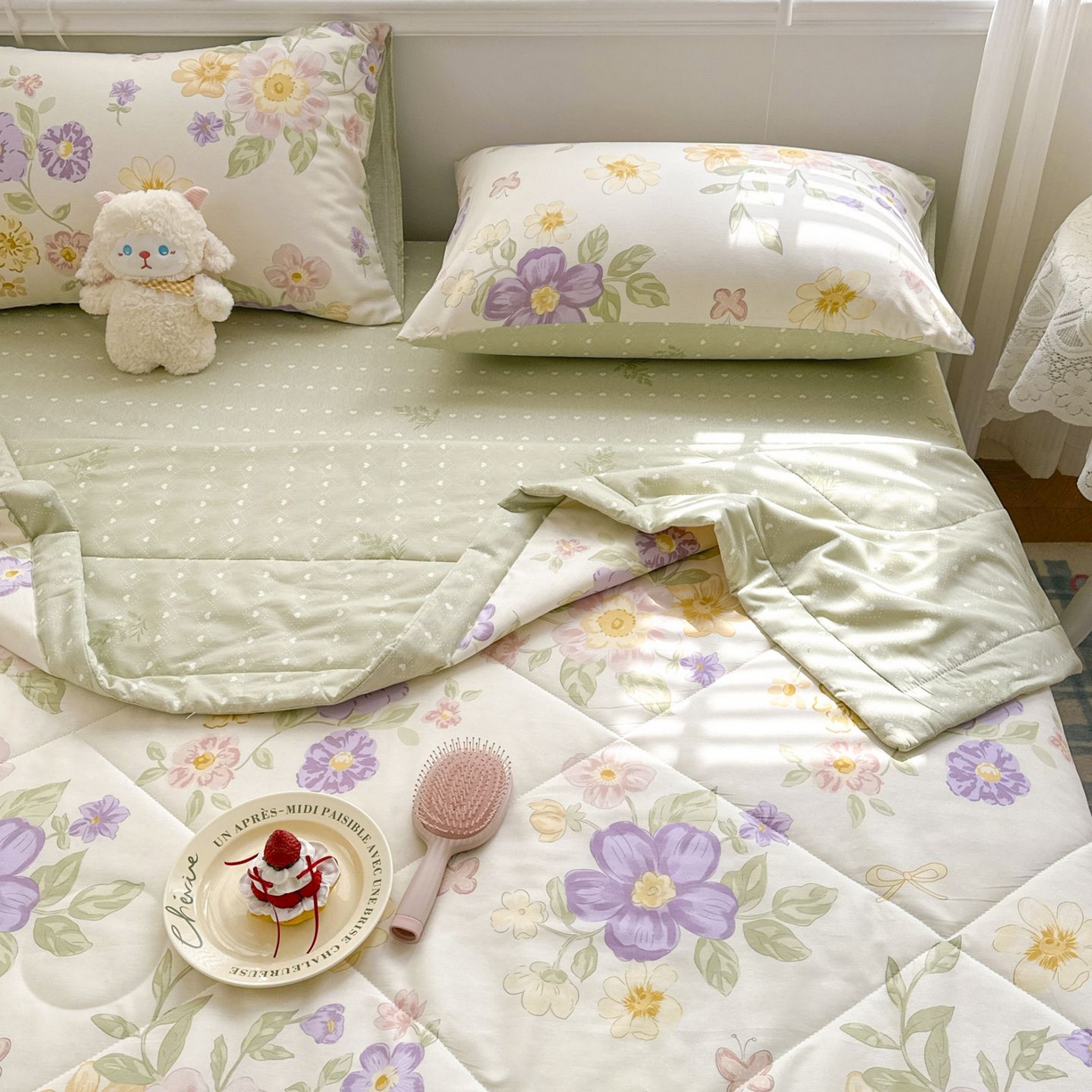 91家纺网 家纺一手货源 找家纺 棉森家纺 2026春夏新款全棉纯棉棉花夏被夏凉被空调被-风格三 花的海洋