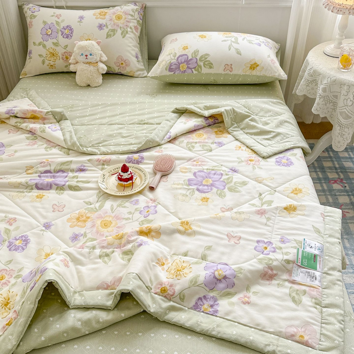 91家纺网 家纺一手货源 找家纺 棉森家纺 2026春夏新款全棉纯棉棉花夏被夏凉被空调被-风格三 花的海洋