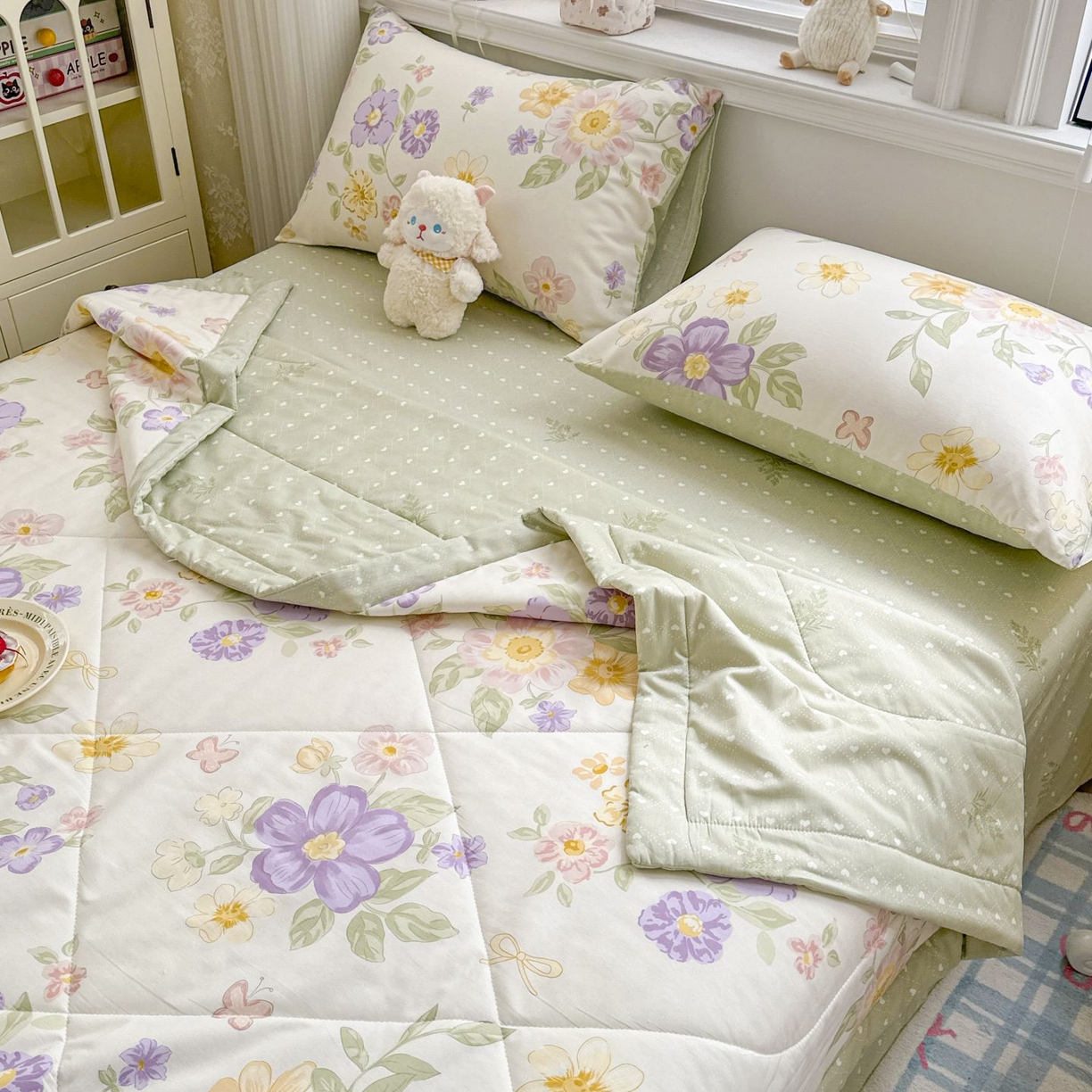 91家纺网 家纺一手货源 找家纺 棉森家纺 2026春夏新款全棉纯棉棉花夏被夏凉被空调被-风格三 花的海洋