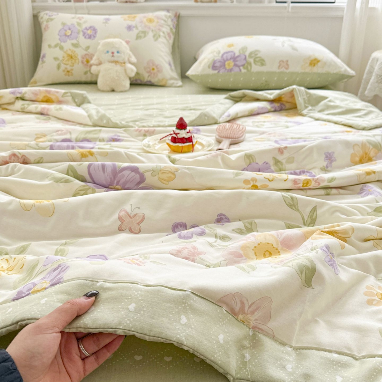 91家纺网 家纺一手货源 找家纺 棉森家纺 2026春夏新款全棉纯棉棉花夏被夏凉被空调被-风格三 花的海洋