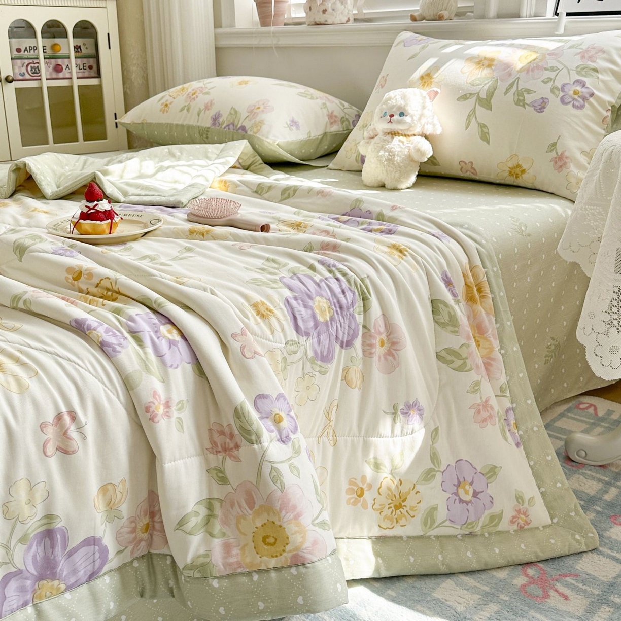 91家纺网 家纺一手货源 找家纺 棉森家纺 2026春夏新款全棉纯棉棉花夏被夏凉被空调被-风格三 花的海洋