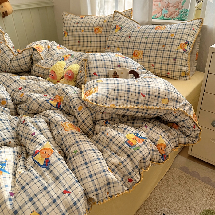 91家纺网 家纺一手货源 找家纺 （总）桃子家居 2026新款A类纯棉有氧双层纱高品质贝壳边三角针工艺全棉四件套系列