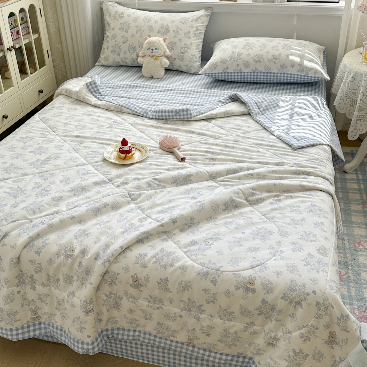 91家纺网 家纺一手货源 找家纺 棉森家纺 2026春夏新款全棉纯棉棉花夏被夏凉被空调被-风格三 花海秘境