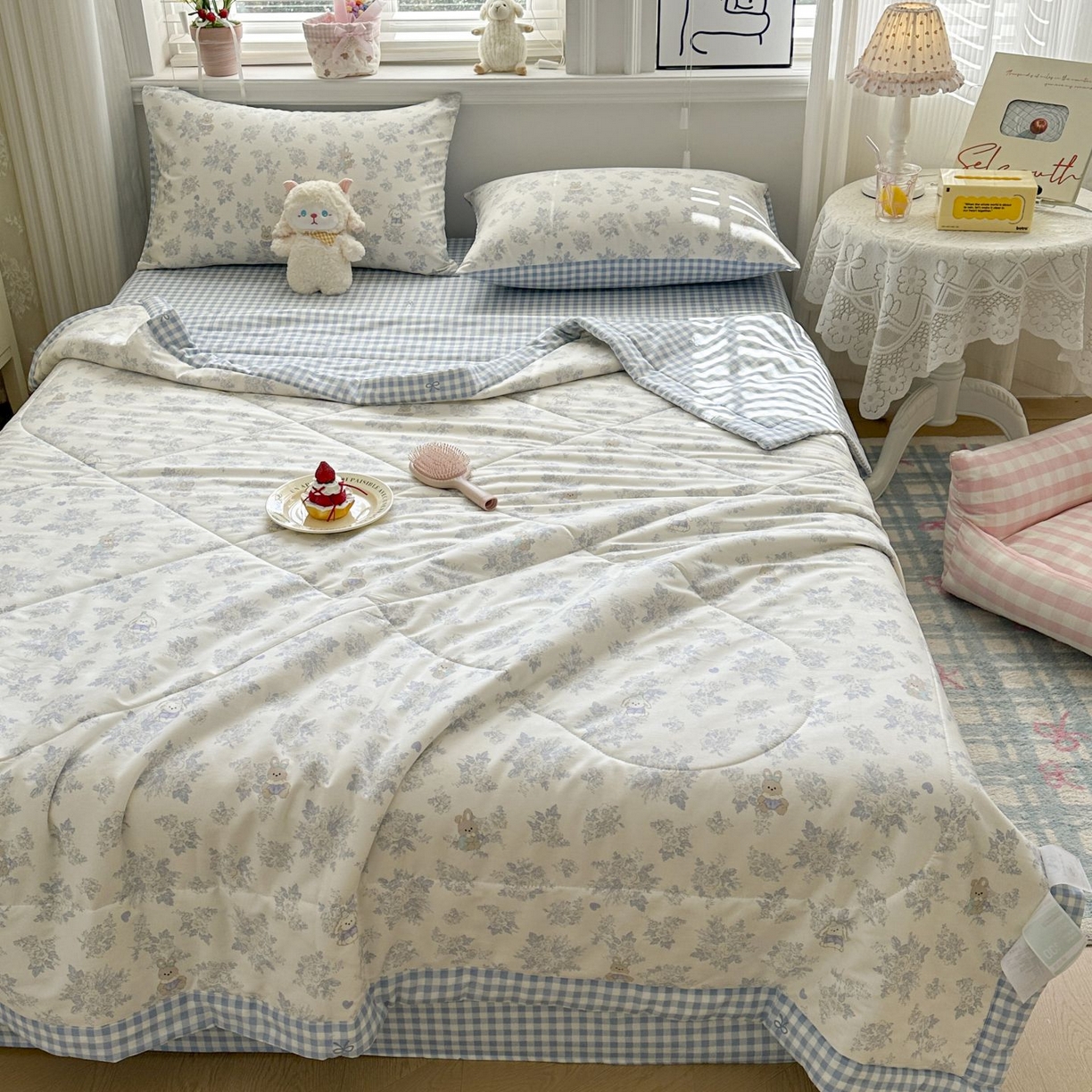 91家纺网 家纺一手货源 找家纺 棉森家纺 2026春夏新款全棉纯棉棉花夏被夏凉被空调被-风格三 花海秘境