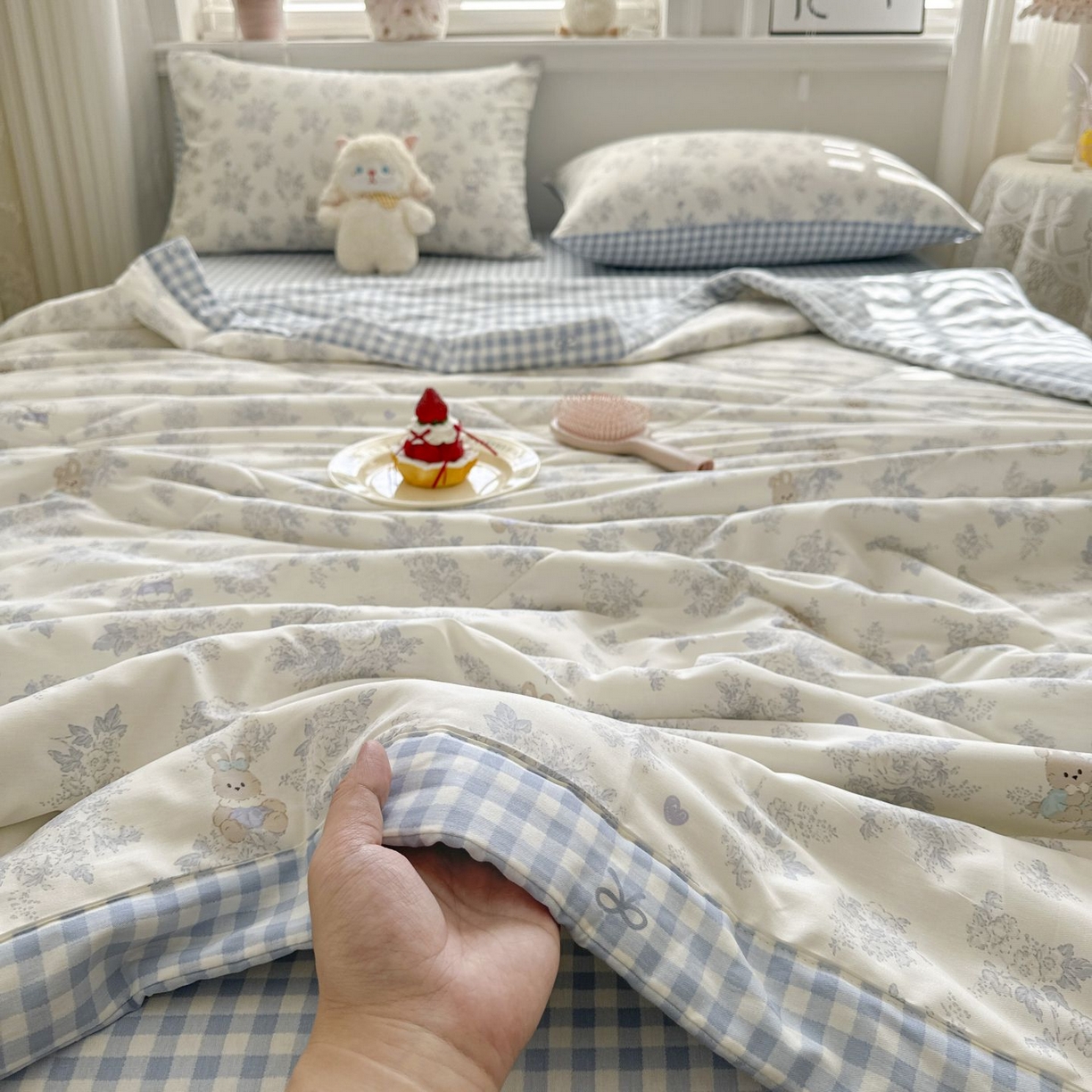 91家纺网 家纺一手货源 找家纺 棉森家纺 2026春夏新款全棉纯棉棉花夏被夏凉被空调被-风格三 花海秘境