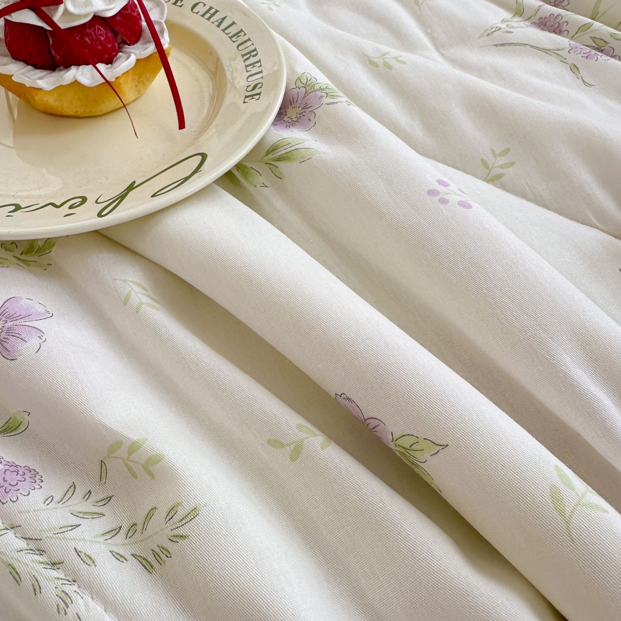 91家纺网 家纺一手货源 找家纺 棉森家纺 2026春夏新款全棉纯棉棉花夏被夏凉被空调被-风格三 花海烟紫