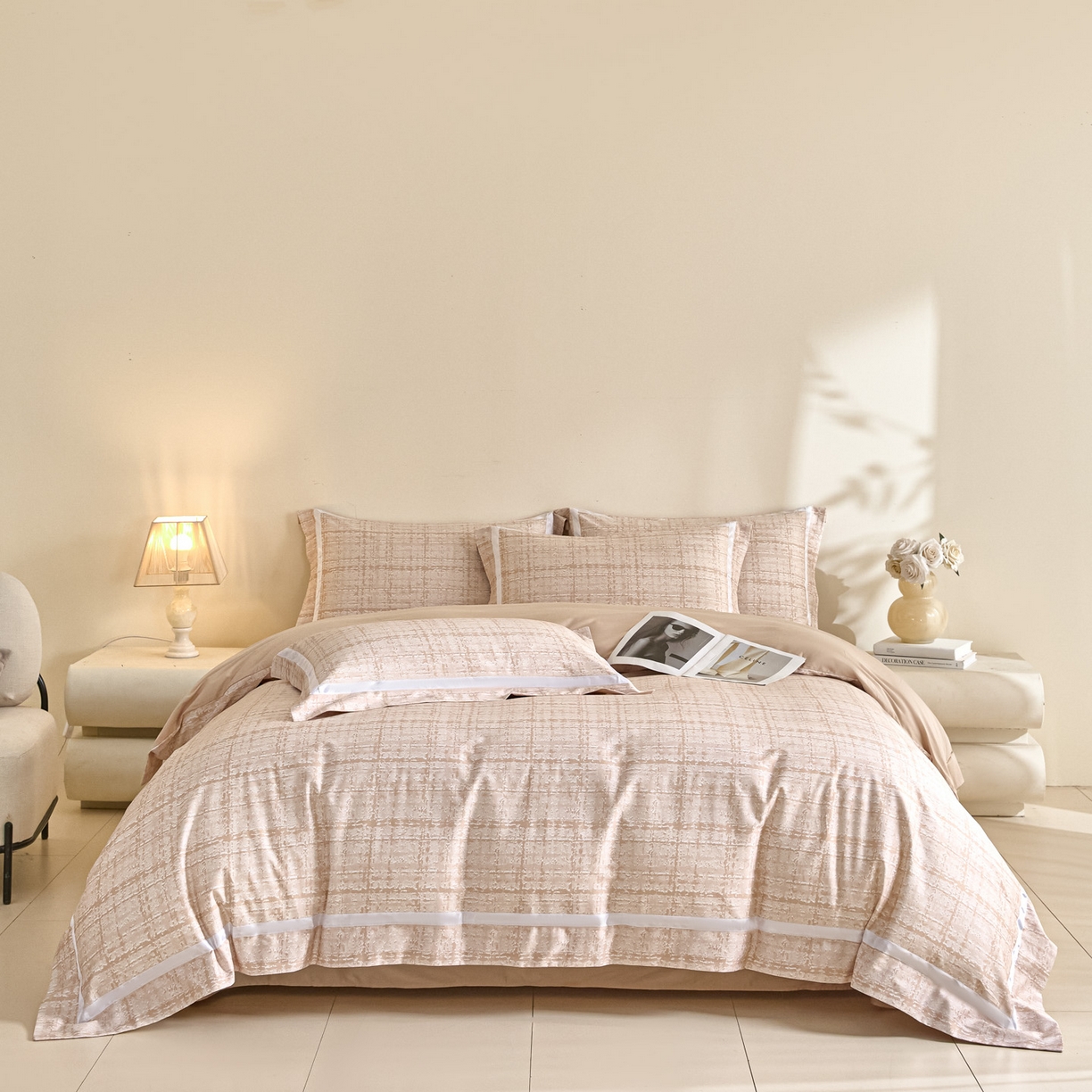 91家纺网 家纺一手货源 找家纺 （总）新方向 【控价 提供买家秀】2026新款数码印花50s双股全棉贡缎长绒棉四件套-怦然心动