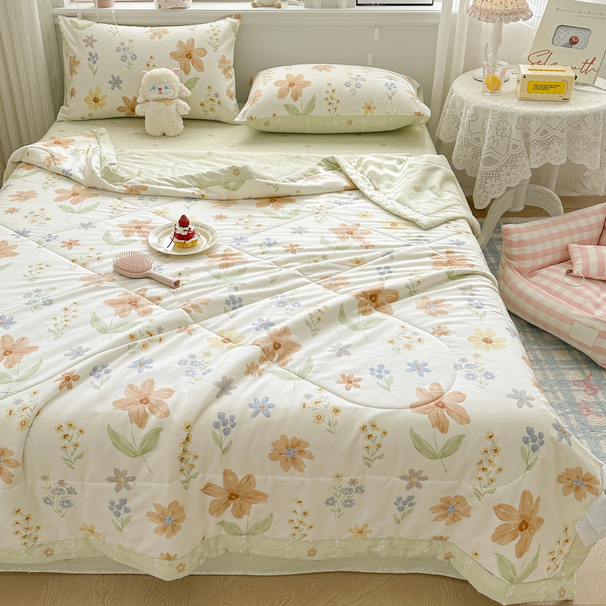 91家纺网 家纺一手货源 找家纺 棉森家纺 2026春夏新款全棉纯棉棉花夏被夏凉被空调被-风格三 花季