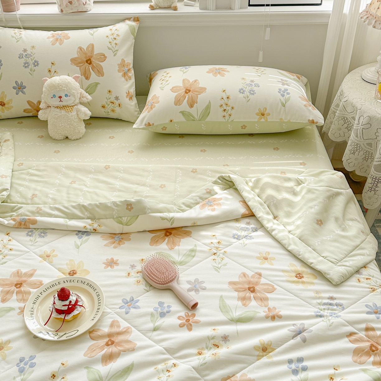 91家纺网 家纺一手货源 找家纺 棉森家纺 2026春夏新款全棉纯棉棉花夏被夏凉被空调被-风格三 花季