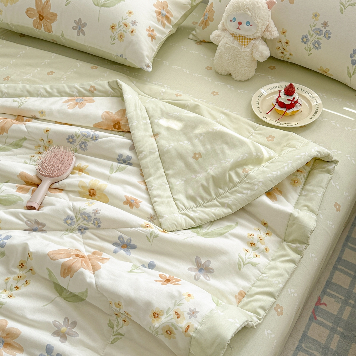 91家纺网 家纺一手货源 找家纺 棉森家纺 2026春夏新款全棉纯棉棉花夏被夏凉被空调被-风格三 花季