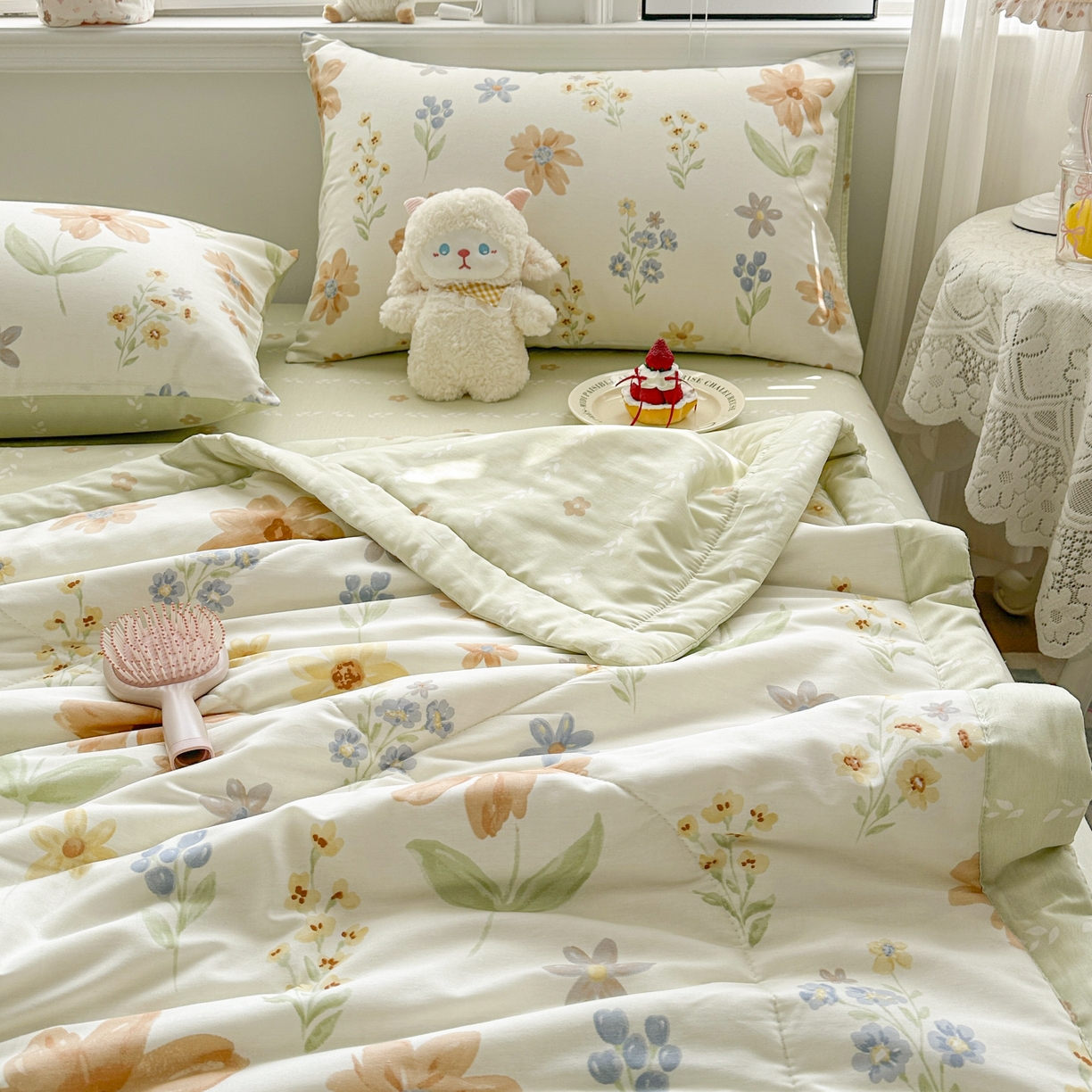 91家纺网 家纺一手货源 找家纺 棉森家纺 2026春夏新款全棉纯棉棉花夏被夏凉被空调被-风格三 花季