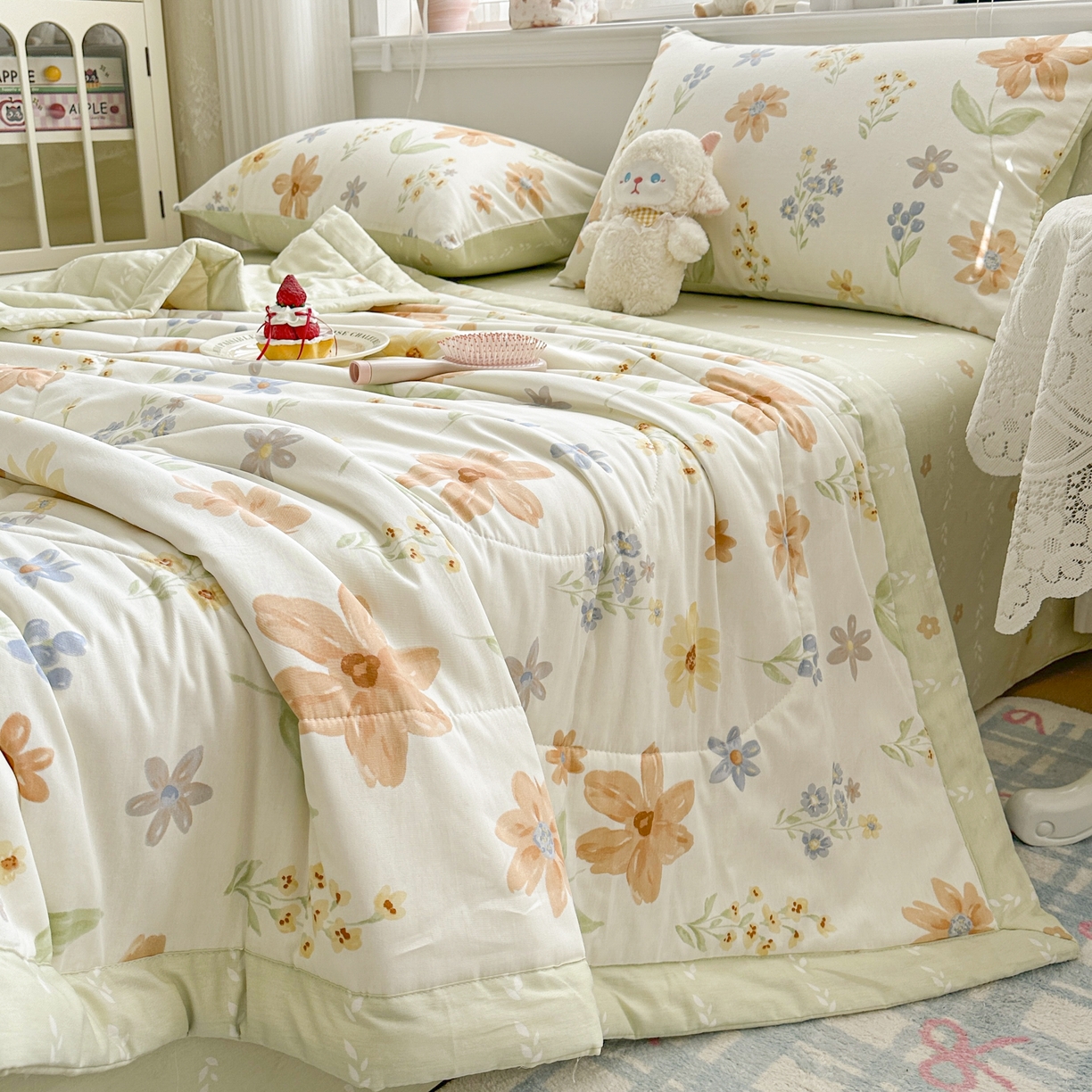 91家纺网 家纺一手货源 找家纺 棉森家纺 2026春夏新款全棉纯棉棉花夏被夏凉被空调被-风格三 花季