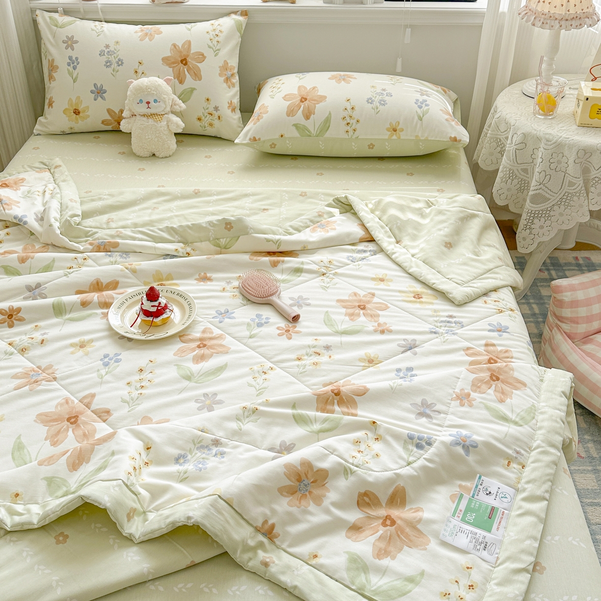 91家纺网 家纺一手货源 找家纺 棉森家纺 2026春夏新款全棉纯棉棉花夏被夏凉被空调被-风格三 花季