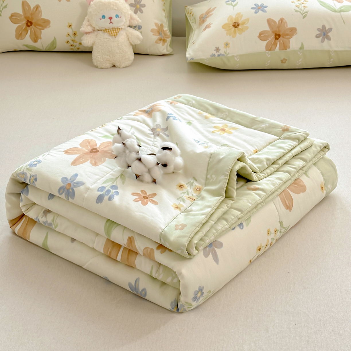 91家纺网 家纺一手货源 找家纺 棉森家纺 2026春夏新款全棉纯棉棉花夏被夏凉被空调被-风格三 花季