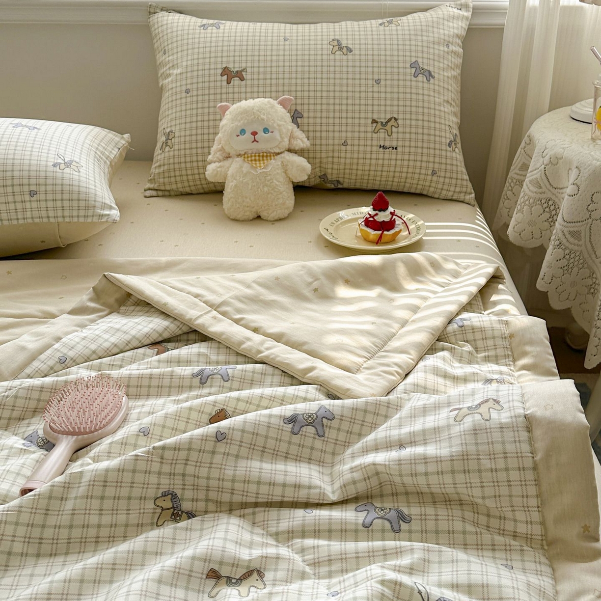 91家纺网 家纺一手货源 找家纺 棉森家纺 2026春夏新款全棉纯棉棉花夏被夏凉被空调被-风格三 马到成功