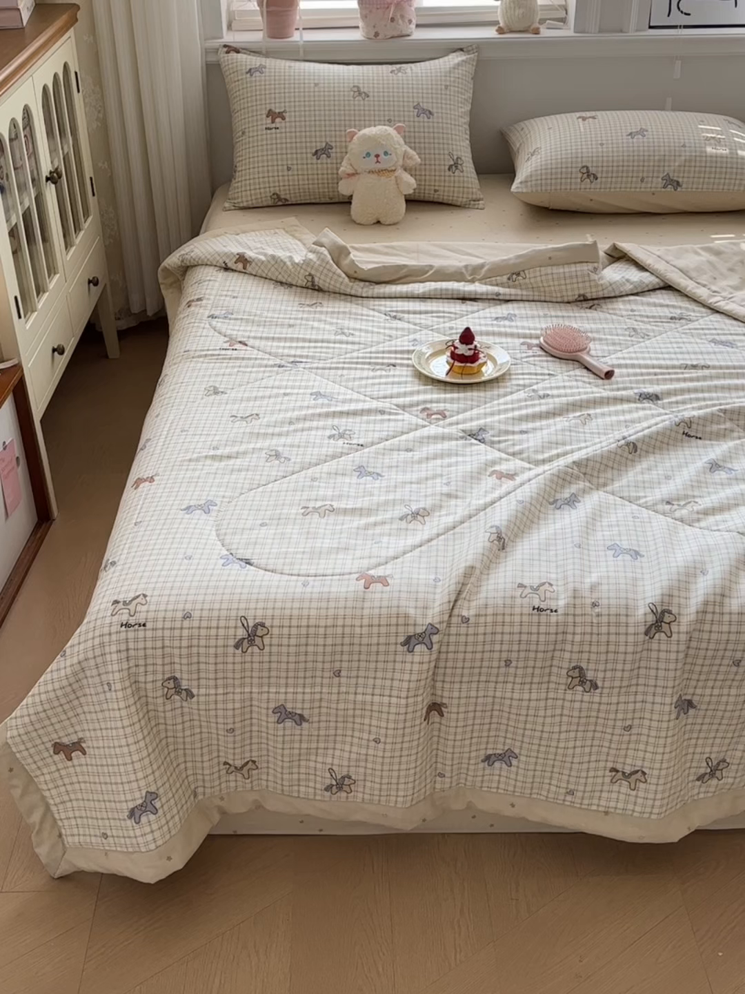 91家纺网 家纺一手货源 找家纺 棉森家纺 2026春夏新款全棉纯棉棉花夏被夏凉被空调被-风格三 马到成功