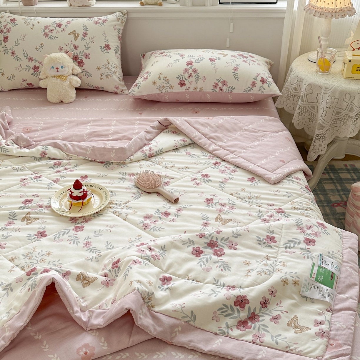 91家纺网 家纺一手货源 找家纺 棉森家纺 2026春夏新款全棉纯棉棉花夏被夏凉被空调被-风格三 曼妙花音