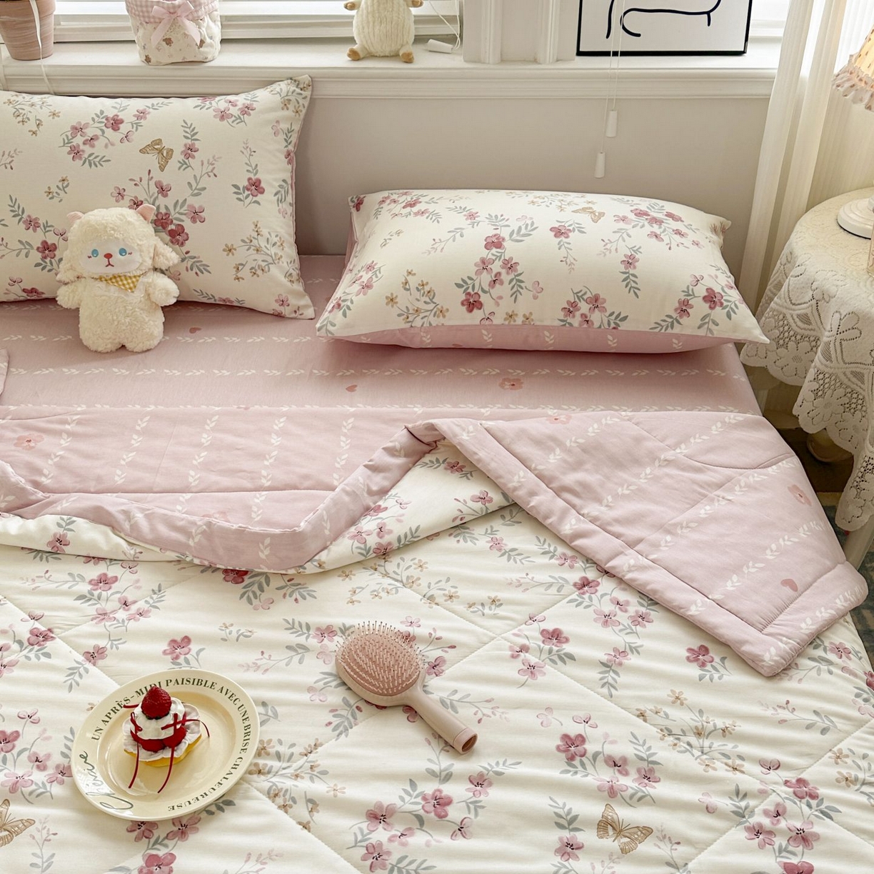 91家纺网 家纺一手货源 找家纺 棉森家纺 2026春夏新款全棉纯棉棉花夏被夏凉被空调被-风格三 曼妙花音