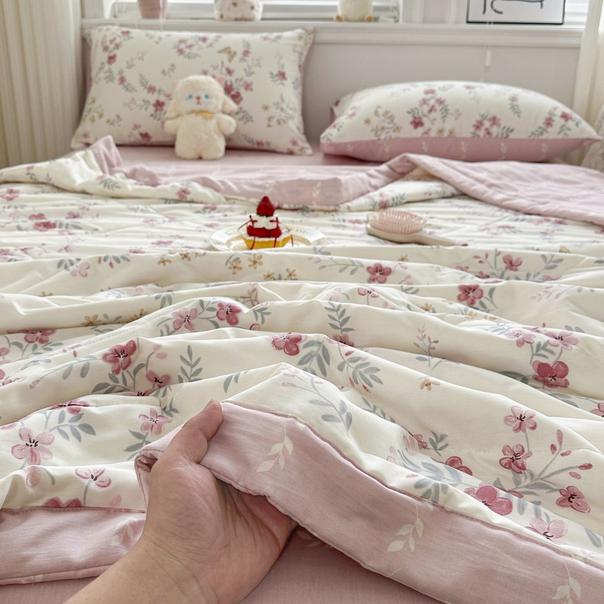 91家纺网 家纺一手货源 找家纺 棉森家纺 2026春夏新款全棉纯棉棉花夏被夏凉被空调被-风格三 曼妙花音