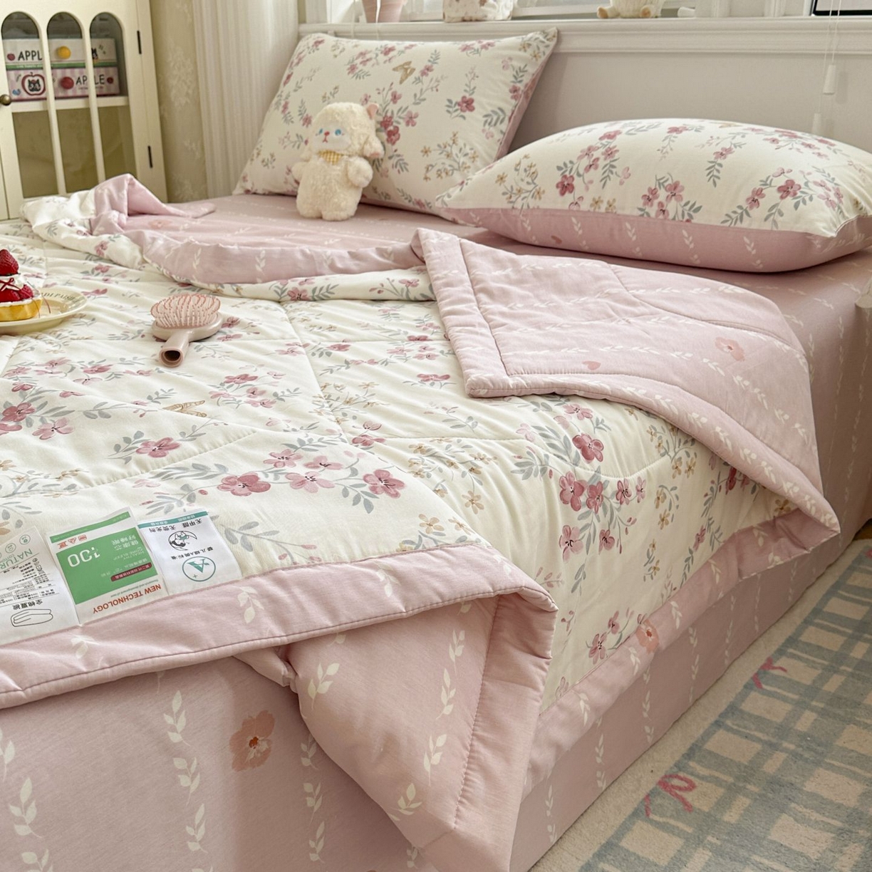 91家纺网 家纺一手货源 找家纺 棉森家纺 2026春夏新款全棉纯棉棉花夏被夏凉被空调被-风格三 曼妙花音