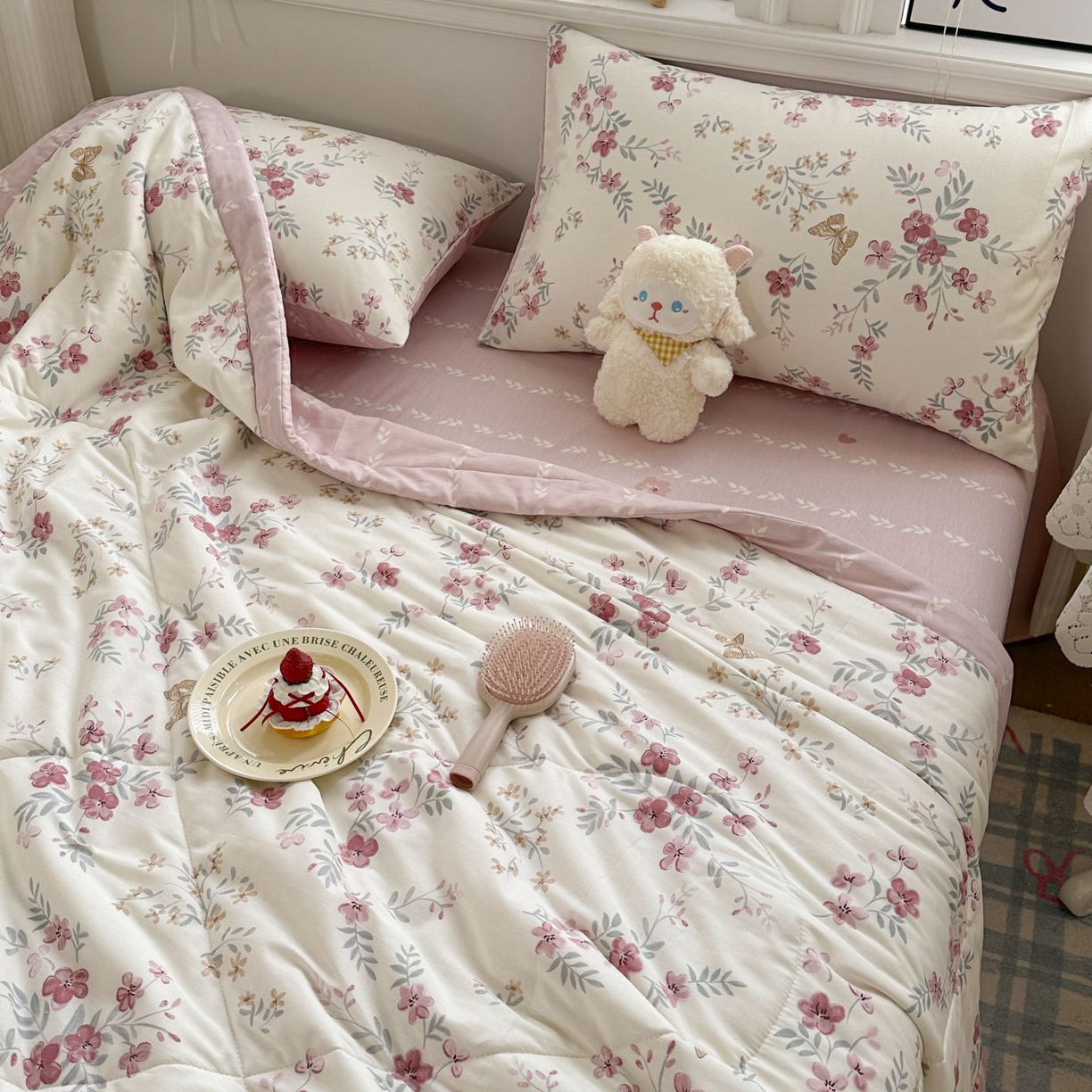 91家纺网 家纺一手货源 找家纺 棉森家纺 2026春夏新款全棉纯棉棉花夏被夏凉被空调被-风格三 曼妙花音