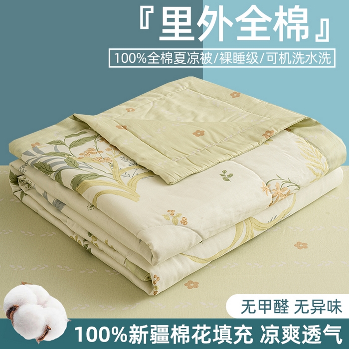 棉森家纺 2026春夏新款全棉纯棉棉花夏被夏凉被空调被-风格三 密叶