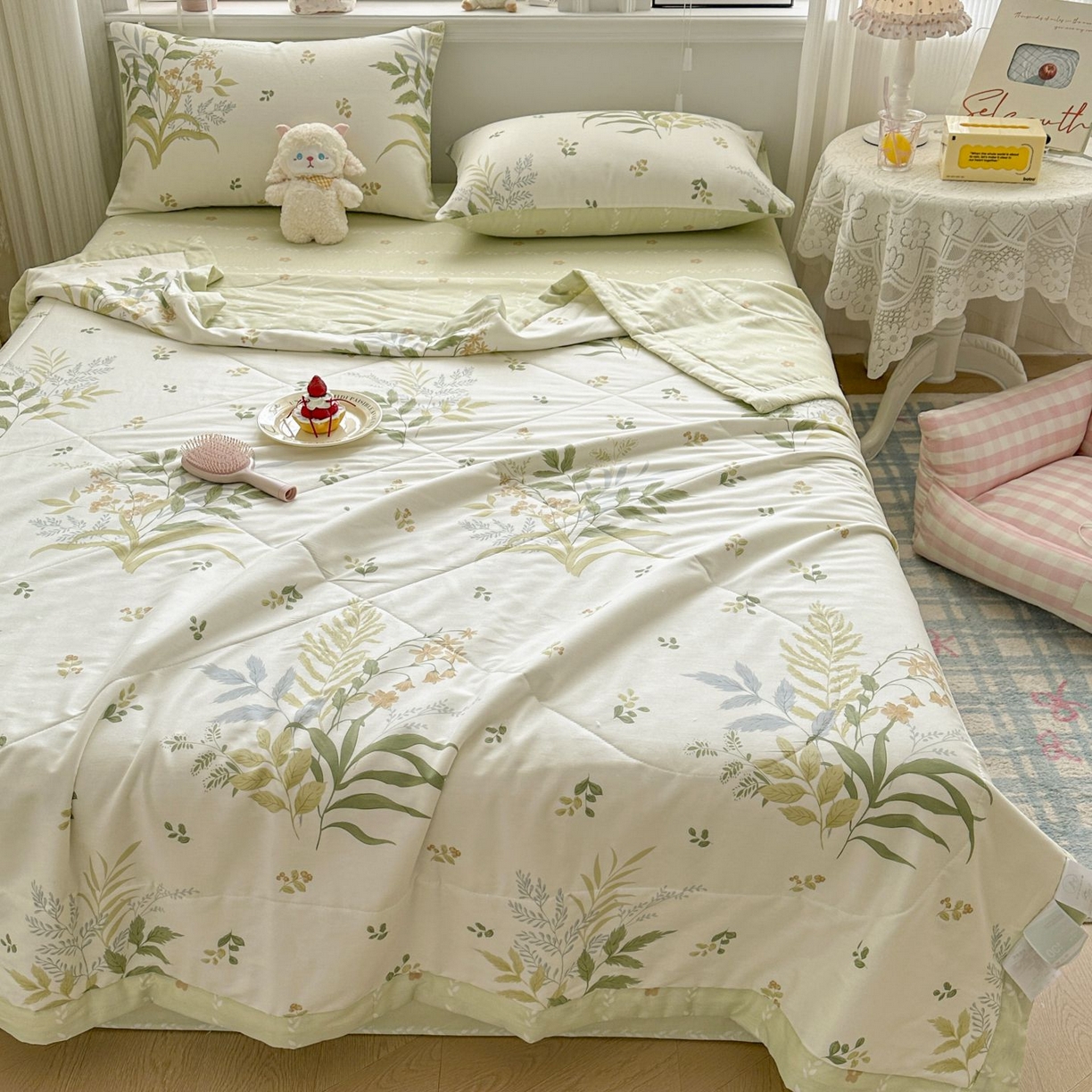 91家纺网 家纺一手货源 找家纺 棉森家纺 2026春夏新款全棉纯棉棉花夏被夏凉被空调被-风格三 密叶